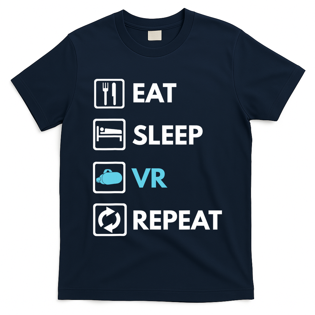 Eat Sleep Vr Repeat Funny Vr Gamer Boy Vr Athlete T-Shirt