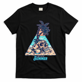 Enjoy Tropical Summer Vacation Skull T-Shirt - Black