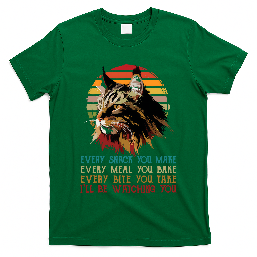Every Snack You Make Ill Be Watching Funny Maine Coon Meow T-Shirt