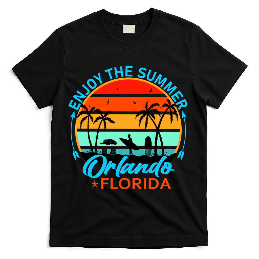 Enjoy The Summer Orlando Florida T-Shirt - Black