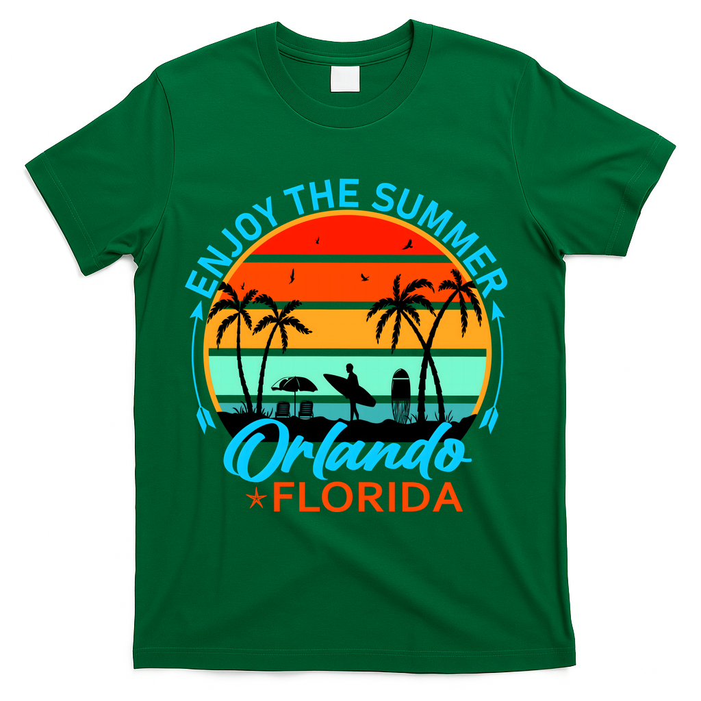 Enjoy The Summer Orlando Florida T-Shirt - Green