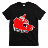 Elbows Up - Canada Map - Anti Trump - True North - Never 5 T-Shirt - Black