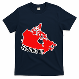 Elbows Up - Canada Map - Anti Trump - True North - Never 5 T-Shirt - Navy