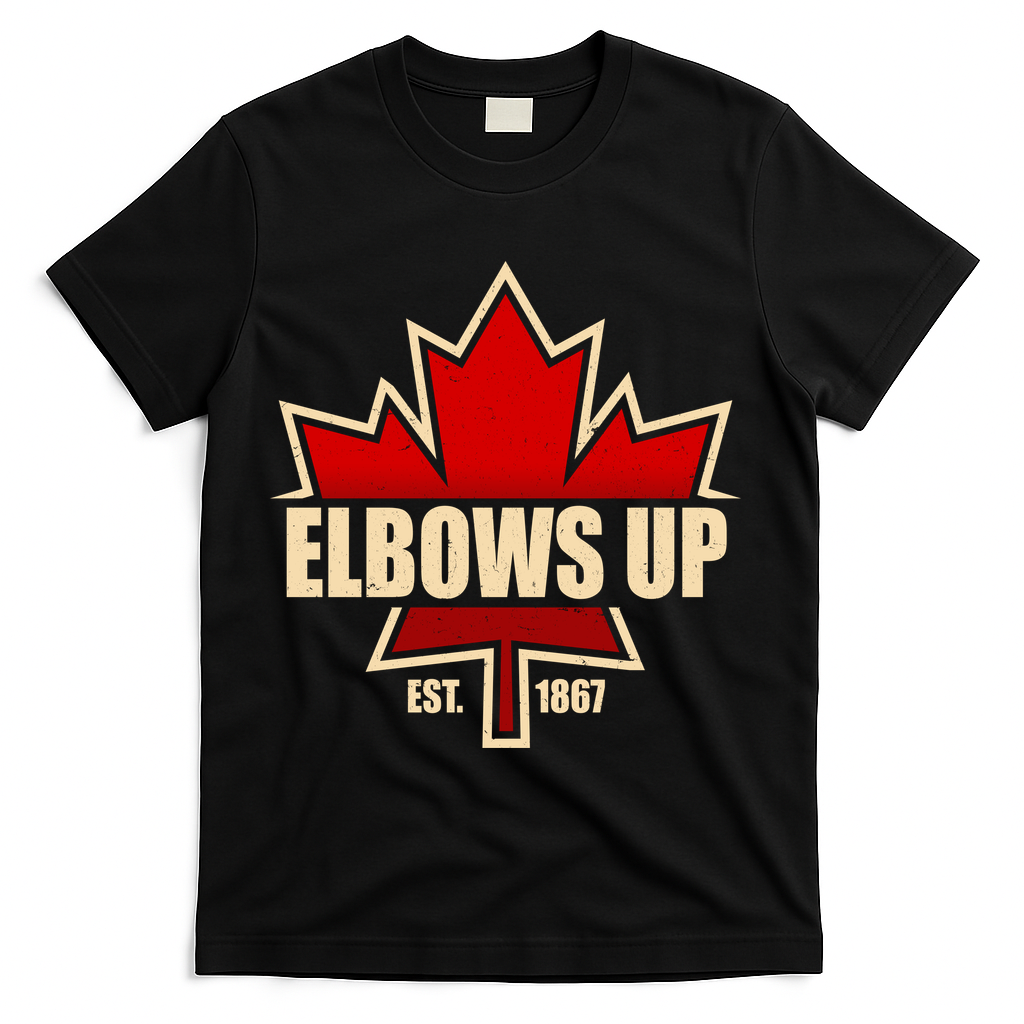 Elbows Up Canada EST 1867 Protest T-Shirt - Black