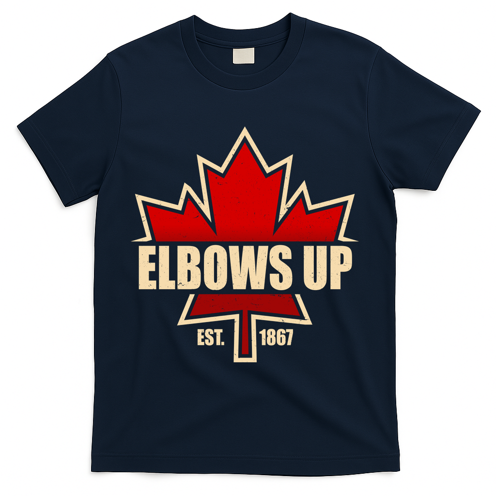Elbows Up Canada EST 1867 Protest T-Shirt - Navy