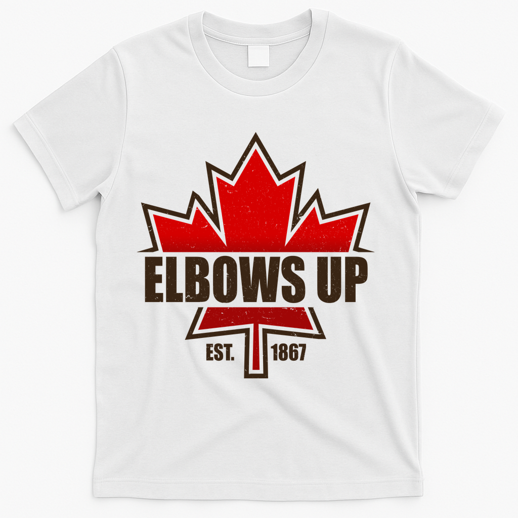 Elbows Up Canada EST 1867 Protest T-Shirt - White