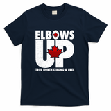 Elbows Up Canada True North Strong and Free T-Shirt - Navy