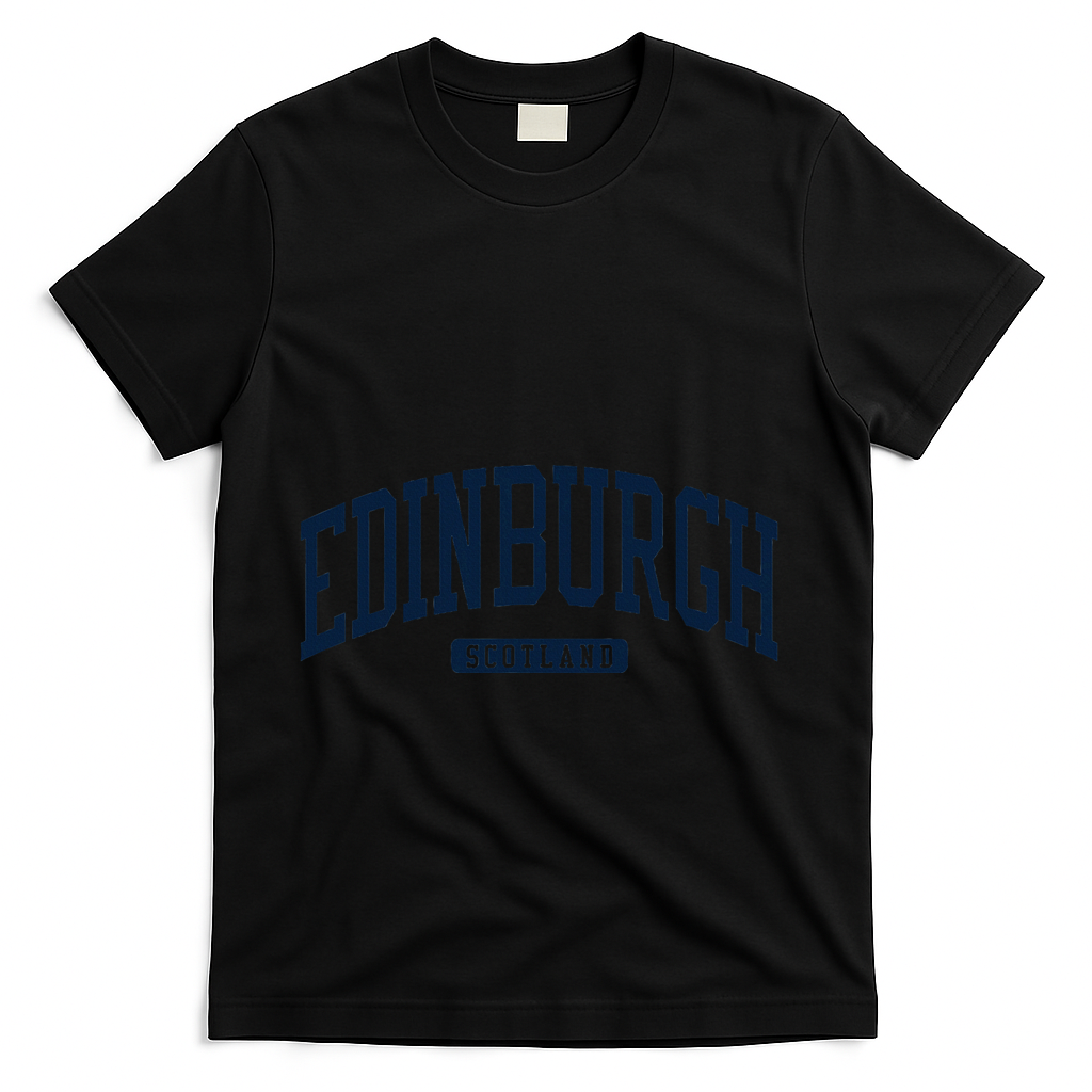 Edinburgh United Kingdom Uk College University Style T-Shirt - Black