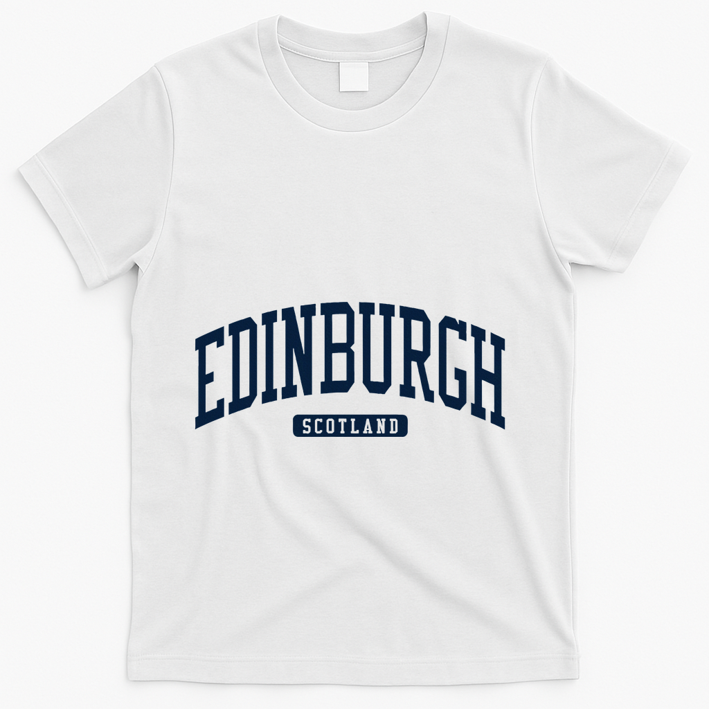Edinburgh United Kingdom Uk College University Style T-Shirt - White