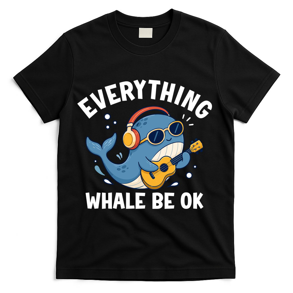 Everything Whale Be OK T-Shirt - Black