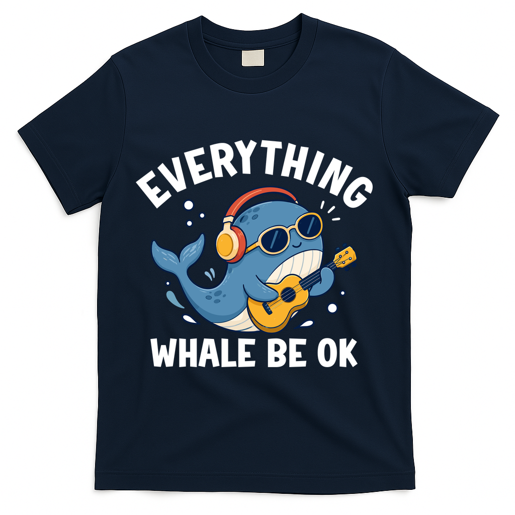 Everything Whale Be OK T-Shirt - Navy
