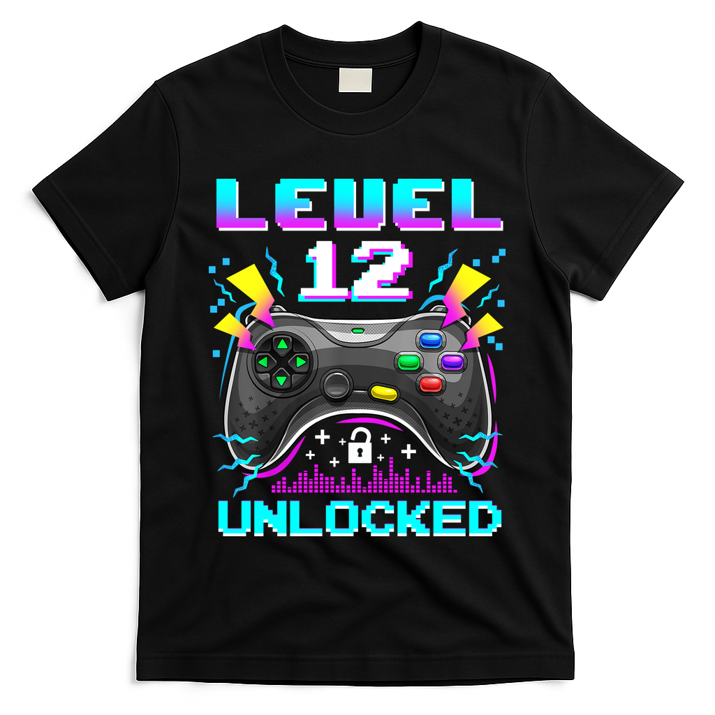 Funny 12th Birthday Video Game Gift Birthday Gaming T-Shirt