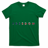Freedom 250th Anniversary Birthday America USA Eagle Front And Back T-Shirt - Green