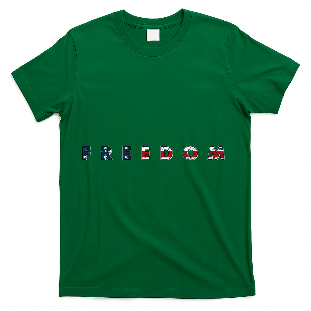 Freedom 250th Anniversary Birthday America USA Eagle Front And Back T-Shirt - Green