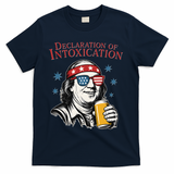 Funny 4th Of July Ben Franklin Declaration Of Intoxication T-Shirt - Navy