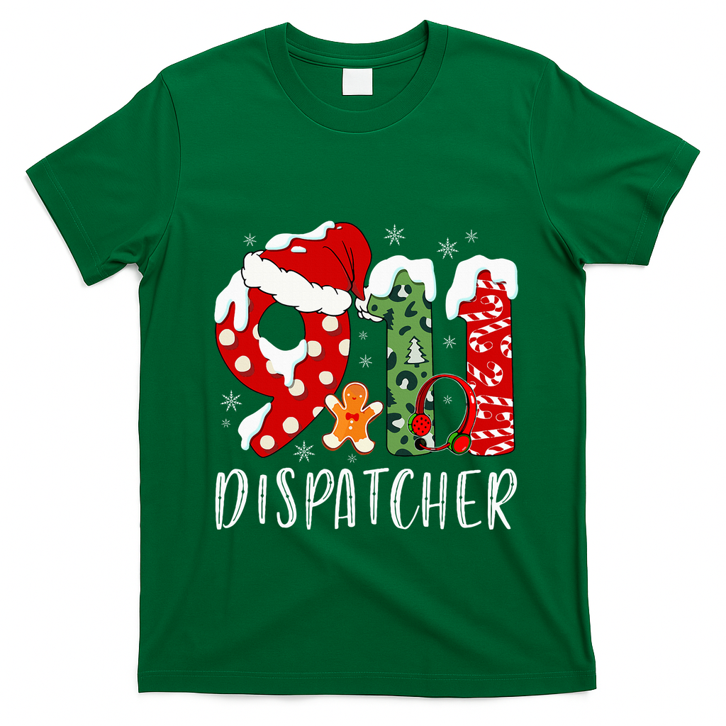 Funny 911 Dispatcher SantaS Favorite 911 Dispatcher T-Shirt - Irish Green