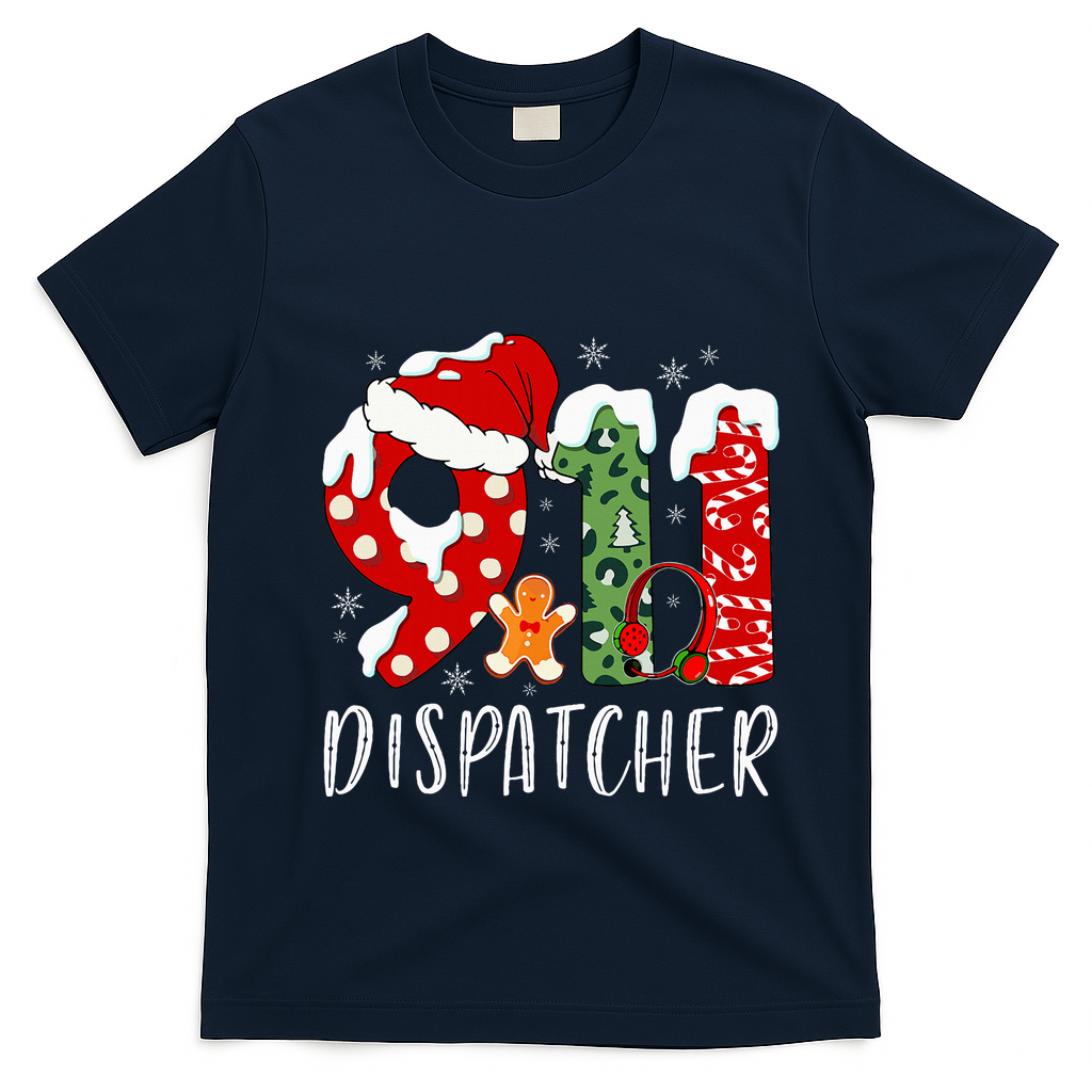 Funny 911 Dispatcher SantaS Favorite 911 Dispatcher T-Shirt - Navy Blue