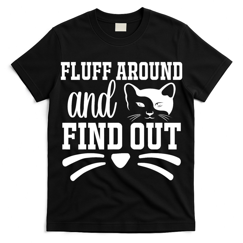 Fluff Around And Find Out Funny Cat Adult Humor T-Shirt