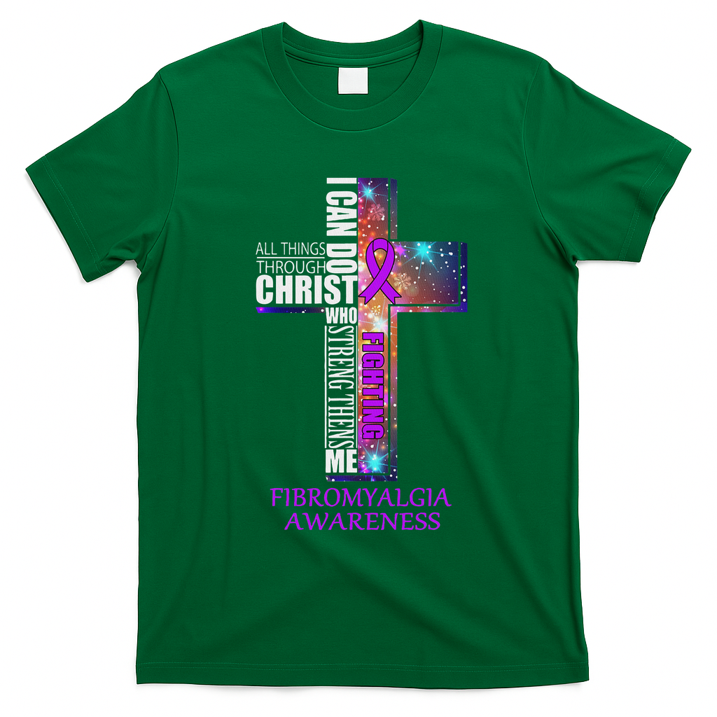 Fibromyalgia Awareness Christmas Gif T-Shirt - Irish Green