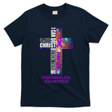 Fibromyalgia Awareness Christmas Gif T-Shirt - Navy Blue