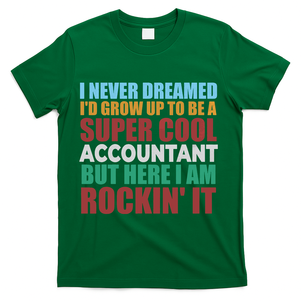 Funny Accountant Gift Accounting Major Bookkeeper CPA Retro T-Shirt - Green