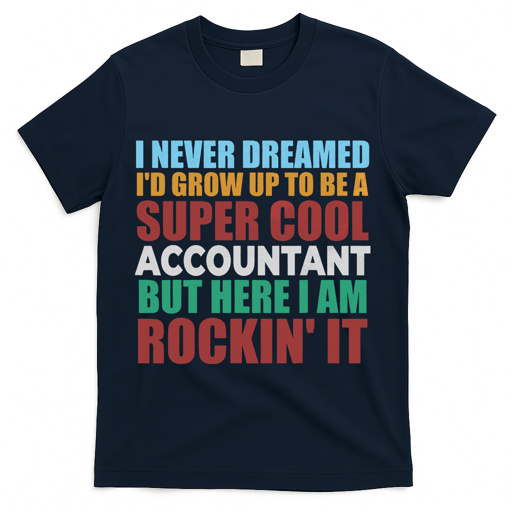 Funny Accountant Gift Accounting Major Bookkeeper CPA Retro T-Shirt - Navy