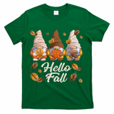 Funny Autumn Gnomes Autumn Leaves Hello Fall  T-Shirt - Green