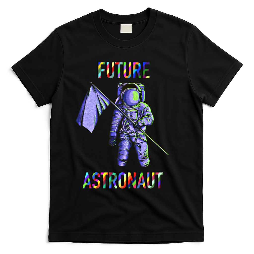 Future Astronauts Graphic Cool Gift Rainbow Stem Space Gift T-Shirt - Black