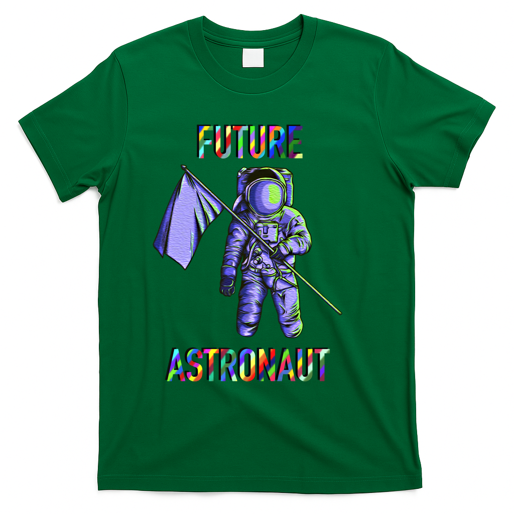 Future Astronauts Graphic Cool Gift Rainbow Stem Space Gift T-Shirt - Green