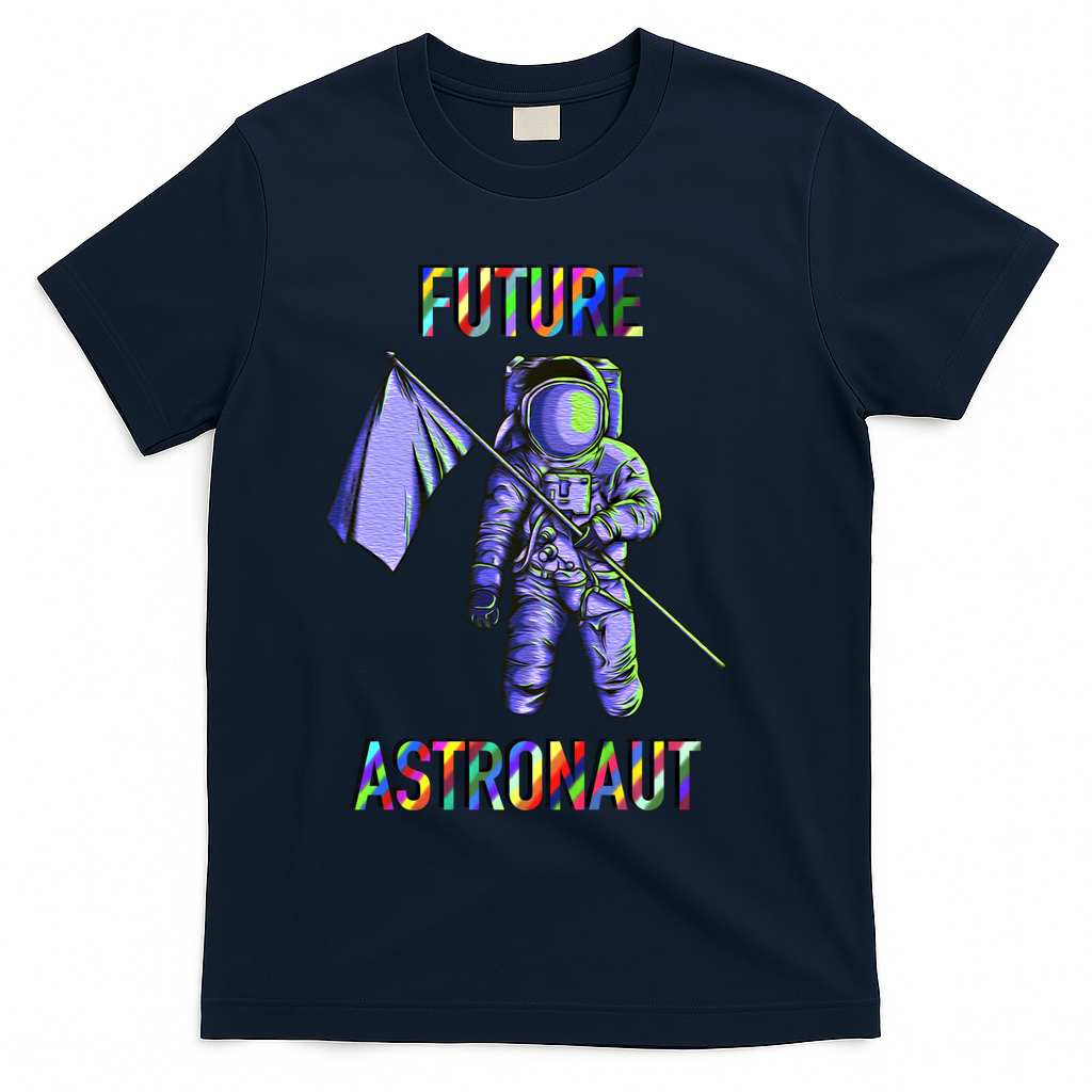 Future Astronauts Graphic Cool Gift Rainbow Stem Space Gift T-Shirt - Navy