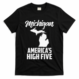 Funny Americas High Five State Of Michigan Gift Men Women T-Shirt