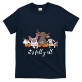 Farm Animals ItS Fall YAll Pumpkins Autumn Halloween Gift T-Shirt - Navy