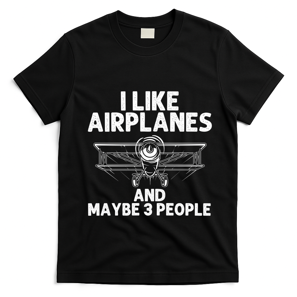 Funny Airplane Novelty Plane Aviation Pilot Gift T-Shirt - Black