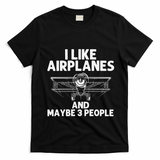 Funny Airplane Novelty Plane Aviation Pilot Gift T-Shirt - Black