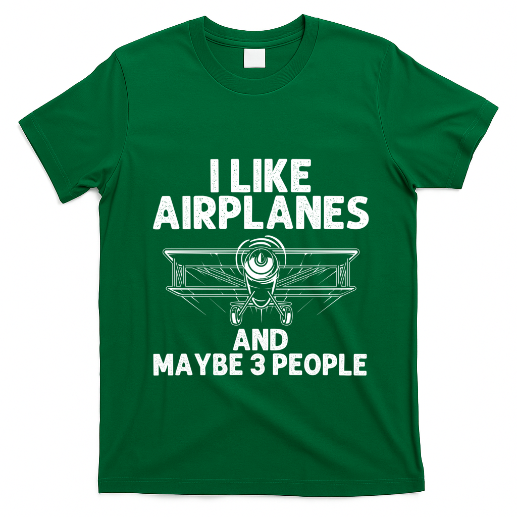 Funny Airplane Novelty Plane Aviation Pilot Gift T-Shirt - Irish Green