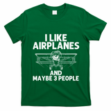 Funny Airplane Novelty Plane Aviation Pilot Gift T-Shirt - Irish Green