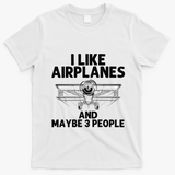 Funny Airplane Novelty Plane Aviation Pilot Gift T-Shirt - White