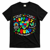 Family Autism Support Squad Autism Awareness Sped Teacher T-Shirt - Black