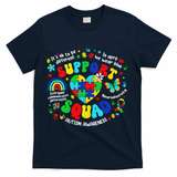 Family Autism Support Squad Autism Awareness Sped Teacher T-Shirt - Navy