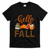 Fall Autumn Seasonal Wear Tis The Season Hello Fall Gift T-Shirt - Black