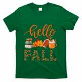 Fall Autumn Seasonal Wear Tis The Season Hello Fall Gift T-Shirt - Green