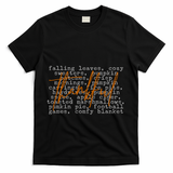 Fall Autumn Season Thankful Quote T-Shirt - Black