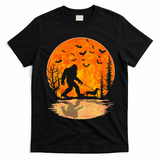 Funny Bigfoot and Wiener Dog Halloween Costume T-Shirt - Black