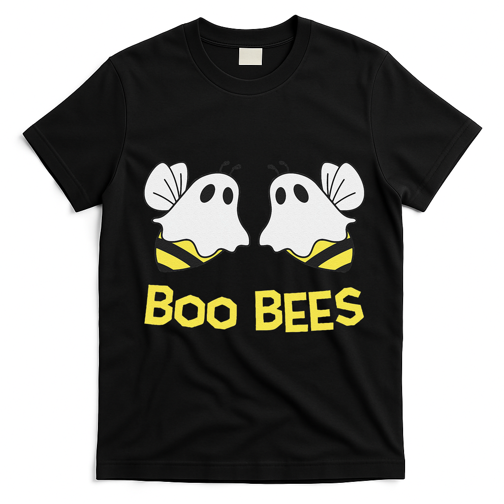Funny Boo Bees Couples Halloween Cool T-Shirt - Black
