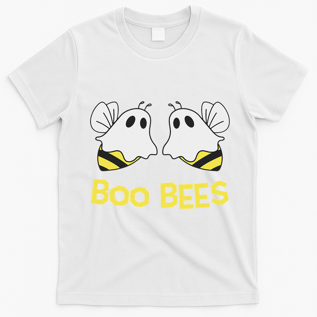 Funny Boo Bees Couples Halloween Cool T-Shirt - White