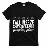 Fall Breeze Crunchy Leaves Pumpkins Please T-Shirt - Black