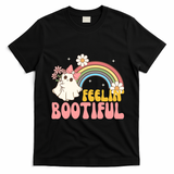 Feeling Bootiful Cute Retro Ghost Halloween T-Shirt - Black