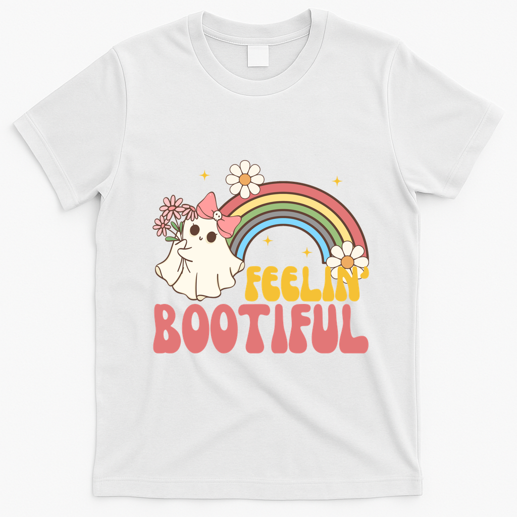 Feeling Bootiful Cute Retro Ghost Halloween T-Shirt - White