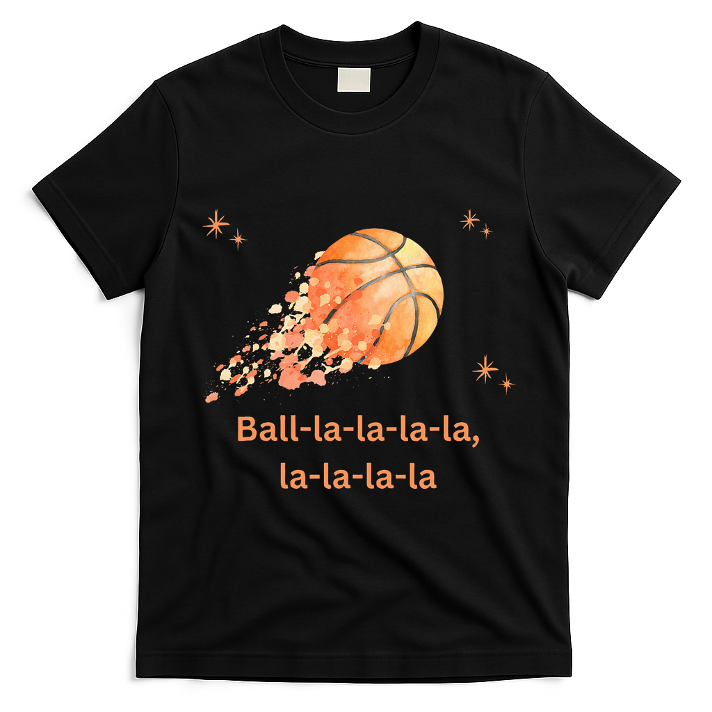 Funny Basketball Christmas Xmas Holiday Hoops Ball La La T-Shirt - Black