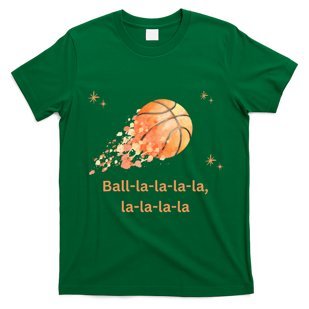 Funny Basketball Christmas Xmas Holiday Hoops Ball La La T-Shirt - Irish Green